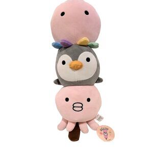 Takashoji Dango Octopus Penguin 16" Plush Round1 Arcade Prize NWT 2023 Kawaii